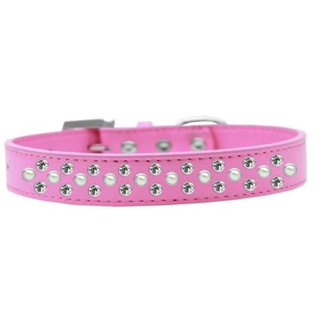 UNCONDITIONAL LOVE Sprinkles Pearl & Clear Crystals Dog CollarBright Pink Size 18 UN797371